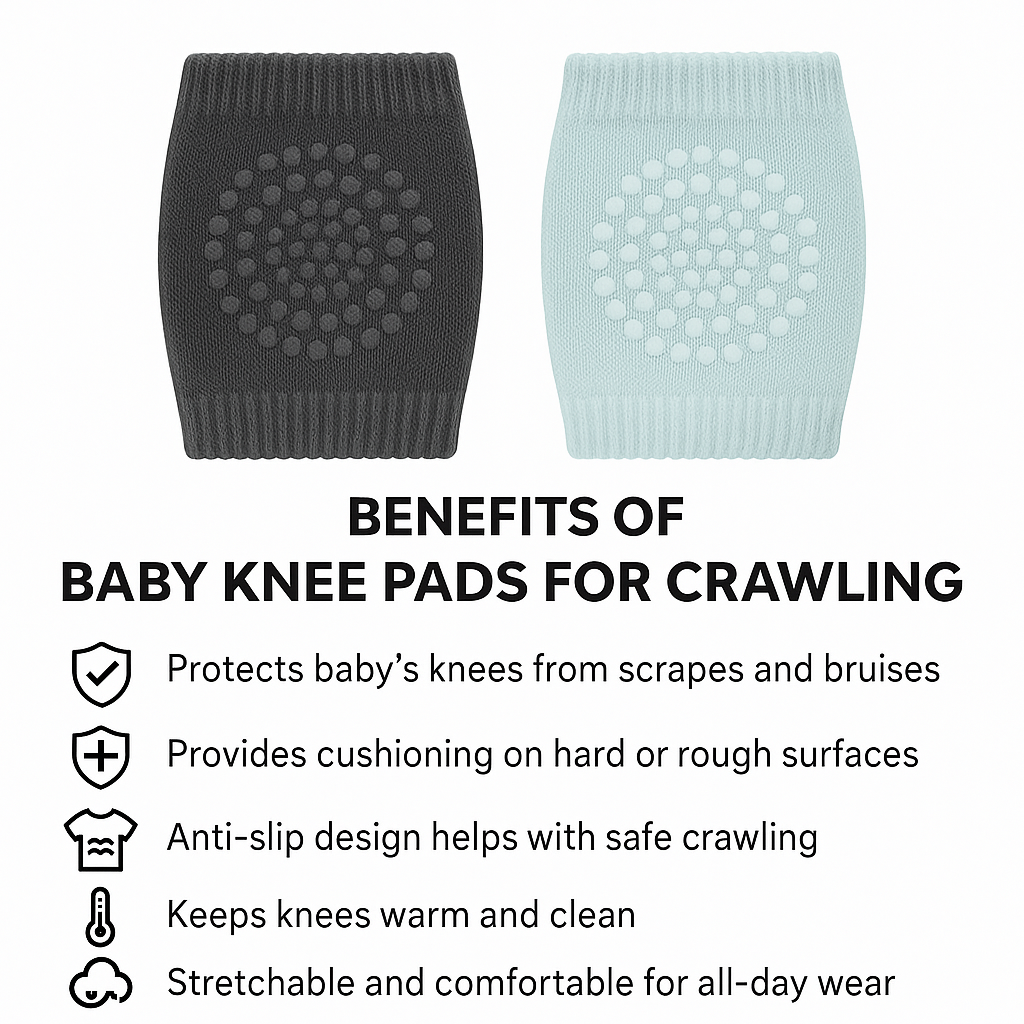 Baby Knee Pads (Pack of 2 Pairs) – Safety Crawling Protection for 6–24 Months